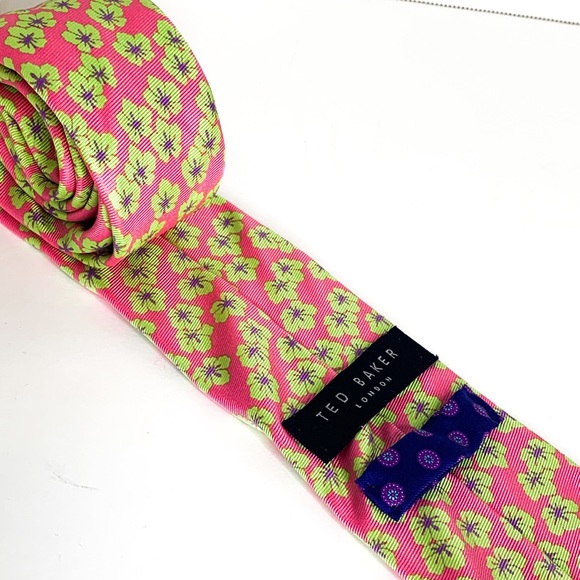 Ted Baker floral pink and green tie - Picture 2 of 3